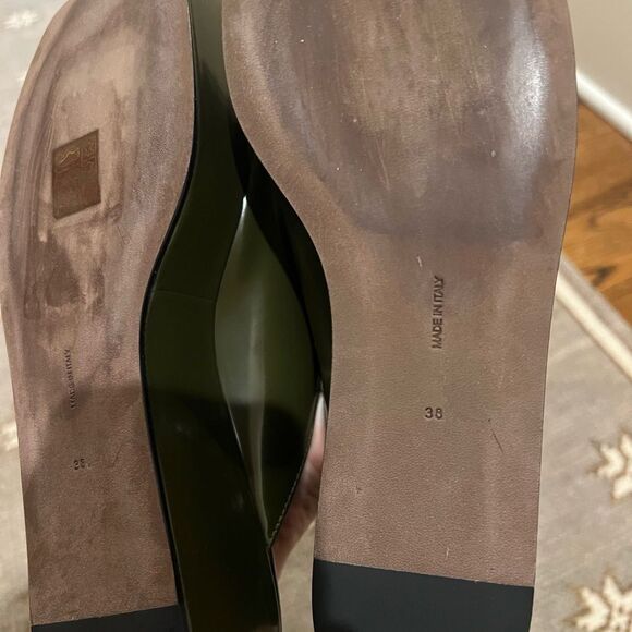 The Row Patent Leather Flatform Open Toe Mule in Olive size 38 - Picture 10 of 11